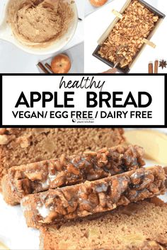 healthy apple bread with vegan egg free dairy