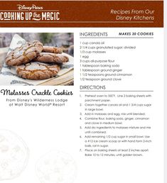 Espresso Cookies Recipe, Crackle Cookies, Espresso Cookie, Holiday Cookie Exchange, Food Park, Ginger Molasses Cookies, Thanksgiving Cooking, Brown I, Wilderness Lodge