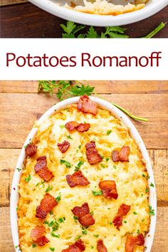 A twice baked potato casserole with plenty of cheese and sour cream! Potatoes Romanoff, Twice Baked Potato Casserole, Leftover Baked Potatoes, Sweet Potato Gratin, Twice Baked Potato, Twice Baked Potatoes Casserole, Baked Potato Casserole