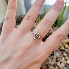 Vintage 925 Sterling Silver Dainty Cross Ring, size 6.75. Beautiful . . Please know your ring size BEFORE ordering All rings are measured on a US ring sizer. Returns will not be accepted due to size issues.  . . . estate boho bohemian boutique gift present chunky small christian dainty  PST Adjustable Cross-shaped Ring For Anniversary, Adjustable Cross Rings With Spiritual Style, Adjustable Cross Shaped Spiritual Rings, Adjustable Cross-shaped Promise Ring, Sterling Silver Cross Ring For Promise, Hypoallergenic Spiritual Sterling Silver Rings, Bohemian Boutique, Boho Boutique, Cross Ring