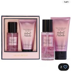 Fragrance Mist And Lotion Gift Box Set By Victoria’s Secret In Velvet Petals In 75ml Or 2.5 Fl Oz. Victoria's Secret Velvet Petals, Almond Glaze, Victoria Secret Lotion, Lotion Gift, Sabrina Sato, Body Splash, Fragrance Lotion, Gift Sets For Her, Fragrance Mist