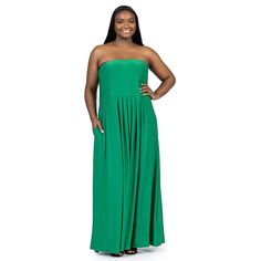 Comfort and style combine for an effortless look with this Plus Size 24Seven Comfort Apparel Pleated A Line Strapless Maxi Dress With Pockets.Click on this WOMEN'S GUIDE to find the perfect fit and more! FEATURES A-line silhouette Soft, stretchy fabric Straight hem No closure - pullover styling Sleeveless Strapless necklineFIT & SIZING 50 1/4-in. length from shoulder to hem Maxi length hits at the ankleFABRIC & CARE Polyester, spandex Machine wash and tumble dry low Imported Size: 1X. Color: Green. Gender: female. Age Group: adult. Maxi Dress With Pockets, Strapless Maxi, Strapless Maxi Dress, Dress With Pockets, Dress Clothes For Women, Stretchy Fabric, Pullover Styling, Polyester Spandex, Fabric Care