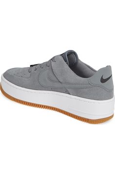 Nike Air Force 1 Sage Low Platform Sneaker (Women) | Nordstrom Nike Basketball Shoes With Textured Sole For Streetwear, Nike Sporty Basketball Shoes With Textured Sole, Nike Low-top Platform Sneakers With Gum Sole, Nike Platform Sneakers For Streetwear With Comfortable Footbed, Nike Platform Sneakers For Streetwear With Cushioned Footbed, Nike Platform Sneakers With Cushioned Footbed For Streetwear, Gray Low-top Sneakers With Studded Outsoles, Gray Platform Lace-up Sneakers, Nike Platform Sneakers With Gum Sole For Streetwear