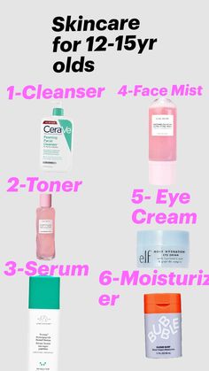 Skincare for 12-15 year Olds #DrunkElephat #Glowrecipe Skincare For 10 To 15, Skin Care Routine For 15 Year, Skin Care Products For 10-12, Skin Care Routine 11-12, Skincare For 14-15, Skincare For 12 Year Girl, Skincare For 15 Yrs Old, Skin Care For 14-15, Skincare Routine For 14yrs