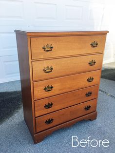 an old dresser has been refinished with new paint