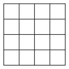 a square with four squares in the middle and one at the bottom, on a white background