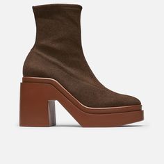 Robert Clergerie - Paris 'Nina' Stretch Ankle Boot Pull On Ankle Boots In Stretch Linen With Lambskin Leather Lining Innovative Composite Heeled Wedge Sole, Coconut Wood Brown Color Msrp: $679.00 Upper : 100% Calf Leather Lining : 100% Goat Leather Sole : Elastomer Heel Height : 4.33" Size : Us8 - Eu38 Made In France Sizing : True To Size Brand New In Original Box - Never Been Worn *** Please Do Not Make Silly Low Ball Offers, Dont Waste Your Time Or Ours *** Boot Pulls, Brown Ankle Boots, Heels & Wedges, Goat Leather, Lambskin Leather, Brown Suede, Boot Shoes Women, Luxury Shoes, Shoe Brands