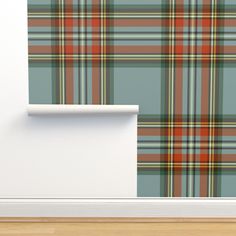 a wall with a plaid pattern on it