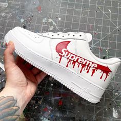 Shoe Artwork, All White Sneakers, Nike Air Force 1 Custom, Painted Sneakers, Air Force 1 Custom, Custom Air Force 1, Sneaker Art, Cute Nike Shoes, Cute Nikes