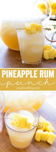 pineapple rum in a small glass bowl with chunks of pineapple on the side