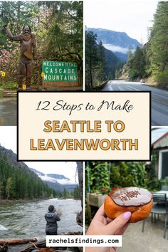 there is a collage of pictures with the words seattle to leavenworth