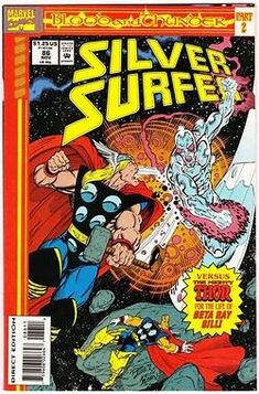 the cover to silver surfer comic book