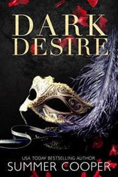 a mask and feather on top of a black background with the words dark destre