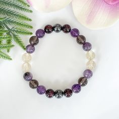 👉🏻All of my items are made with genuine, natural stones and crystals. Please be aware that no two stones are alike, that is what makes them unique. The size, colour and patterns of the beads will vary from piece to piece but these variations will not compromise the energy, beauty, and quality of your bracelet. Introducing our Multi Stone Crystal Bracelet, a loving companion for women navigating the beautiful journey of midlife.  Crystal Properties:  ⭐️ Citrine: can help to control hot flashes Holistic Amethyst Beaded Bracelets For Healing, Healing Amethyst Beaded Bracelets, Amethyst Beaded Bracelets For Healing With Natural Stones, Healing Amethyst Gemstones In Round Beads, Amethyst Round Beads Gemstones For Healing, Beaded Amethyst Gemstones For Healing, Crystal Properties, Emotional Rollercoaster, Bracelet Crystal