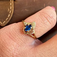 Size 7 1/4 Solid Gold - Not Gold Plated, Not Gold Filled See Photos For Stamp Blue Birthstone Ring Stamped 14k As Gift, Blue 14k Gold Diamond Cut Sapphire Ring, Blue Sapphire Diamond Cut Ring In 14k Gold, Blue Oval Jewelry Stamped 14k, Blue Sapphire Ring Stamped 14k For Gift, Heirloom 14k Gold Blue Jewelry, Blue 14k Gold Hallmarked Birthstone Ring, Formal Blue Birthstone Ring In 14k Gold, Blue 14k Gold Birthstone Ring