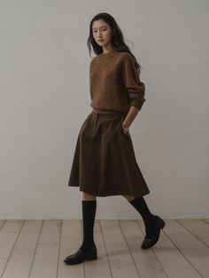 Composition : Cotton 100%Color : Brown_S,Brown_MCountry of Origin : Republic of Korea A Line Corduroy Skirt, Brown Workwear Skirt With Pockets, Casual Brown Winter Skirt, Brown Pleated Skirt For Work, Casual Brown Skirt For Winter, Brown Workwear Midi Skirt, Brown Relaxed Knee-length Skirt, Brown Midi Skirt With Pockets, Brown Midi Skirt For Work