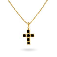 Onyx Cross Necklace Necklaces IceLink-ATL Horseshoe Pendant, Necklace Quotes, Gold Hamsa, Hamsa Pendant, Map Pendant, Triangle Pendant, Initial Bracelet, Key Pendant, Oval Pendant