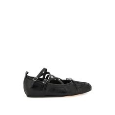 Simone Rocha Nappa Leather Ballerina Flats Characterized By A Pleated Toe And Criss-Cross Straps With Buckle Closure. Leather Lining, Contrasting Soft Leather Insole, Elasticated Bow At The Toe, Leather Sole. Materal: 100% Lambskin. Made In: Portugal. Color: Black. Collection: Spring - Summer 2023. Sku: Rmp6 0777. . Modecraze Is An Online Platform That Offers The Best Designer Products From Europe To Customers All Over The World. Our Exclusive Partnerships With European Retailers Ensure That We Red Velvet Heels, Feather Shoes, Faux Fur Slides, Ballerina Pumps, Velvet Heels, Platform Loafers, Designer Products, Chunky Heels Sandals, Ballerina Shoes