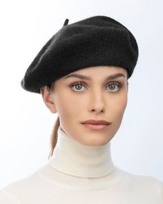 This crushable, water-repellent, cold weather woman’s beret for sale online will keep your head comfortably warm and dry throughout the winter months. The versatile shape is flattering to most faces and can be worn in a variety of positions: slanted down to one side, tilted back on the head or pulled down low over both ears. So soft and lightweight, this beret is as practical as it is stylish, a timeless classic that easily rolls up into a coat pocket. Diameter: 11” Winter Outdoor Beret Flat Cap, Classic Wool Beret For Fall, Classic Winter Beret One Size, Elegant Wool Beret For Winter, Winter Wool Beret, Elegant Wool Winter Beret, Black Wool Beret For Fall, Fitted Wool Beret In Casual Style, Classic Fitted Beret For Winter