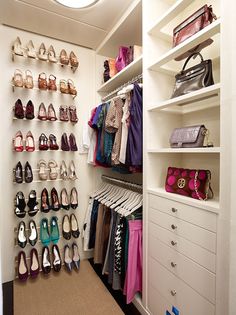 the closet is full of shoes and purses for sale on ebayl com