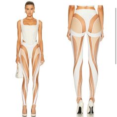 Size Xs Fits 0-4 Bought And Never Worn!! Was Originally For My Bachelorette But I Went A Different Direction. Top Is Being Sold Too. Very Rare Set. It Took Me Months To Find Futuristic Jumpsuit, Mugler Futuristic, Mugler Robot Suit, Mugler Robot, Mugler White, Mugler Catsuit, Mugler Leggings, Mugler Pants, Mugler Jumpsuit