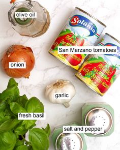 the ingredients needed to make this dish include tomatoes, garlic, basil and pepper