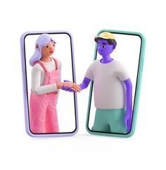 two people standing next to each other in front of a mirror with the reflection of them