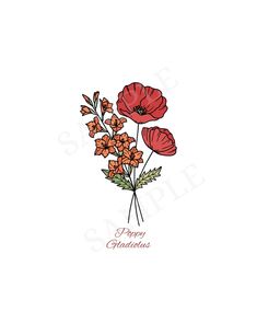 some red flowers on a white background with the words happy valentine's written in it