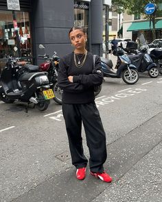 Here's some PUMA #Speedcat outfit inspo for you ❤️‍🔥 Shop the restock at the link in bio now! Speed Cat Puma Outfit, Puma Speedcat Red Outfits, Red Sneakers Outfit Women Street Style, Red Puma Speedcat Outfit, Puma Speedcat Red, Puma Speed Cat Outfit, Speedcat Outfits, Speedcat Og Puma Outfit, Red Trainers Outfit