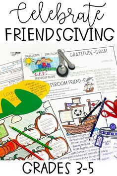 an image of a poster with the words celebrate friends giving and other things to write on it