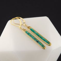 These beautiful turquoise lever-back earrings are handcrafted with great care by you. Featuring Natural Turquoise Beads, they have a modern and delicate look! They're an excellent gift for yourself and for a December Birthday for Women! MATERIALS AND SIZE ◆ Metal - 14K Gold Filled ◆ French Wire Earrings overall length approx. is 53 mm / 2.09 inches  ◆ Lever-back Earrings overall length approx. is 50 mm / 1.95 inches  ◆ Because I am using natural stones, the stones may vary slightly in shape, siz Minimalist Turquoise Wire Wrapped Earrings, Turquoise Long Drop Earrings With Ear Wire, Turquoise Earrings With Lever Back Ear Wires As Gift, Turquoise Earrings With Lever Back Ear Wires For Gifts, Turquoise Dangle Earrings, French Wire Earrings, Dangle Earrings Gold, December Birthday, Turquoise Earrings Dangle