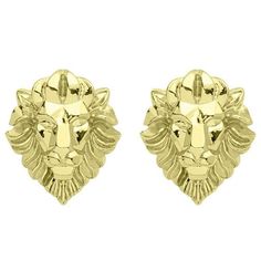 Handmade in Brazil. Be the Queen of the Jungle in these Lion Head Stud Earrings. Intricately designed and will make a standout addition to your collection. Approximately 1" in length and 3/4" at widest BRK35 *G-8* Lion Stud Earrings, Queen Of The Jungle, Hear Me Roar, Tres Chic, Lion Head, Large Earrings, Chic Boutique, The Queen, Earrings Handmade