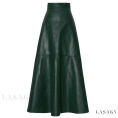 Lasaky - Stylish High-Waisted Midi Leather Skirt with Body-Fitting Design Midi Leather Skirt, Skirts Korean, Pu Leather Skirt, Clothes Korean Style, Fishtail Skirt, Font Face, Leather Decor, Chic Leather, High Waist Dress