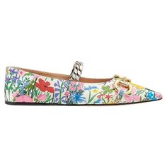 Multicolour leather Horsebit detail Pointed toe Flat sole Branded insole Made in Italy Composition: Leather 100% Lining: Leather 100% Sole: Leather 100% Made in Italy Gucci Floral Heels, Ken Scott, Ballerina Shoes, Pointed Toe Flats, In Italy, Fashion Accessories, Gucci, Italy, For Women