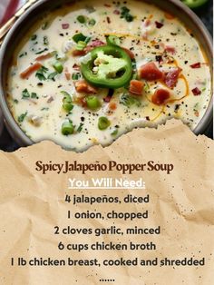 the recipe for spicy jalapeno popper soup