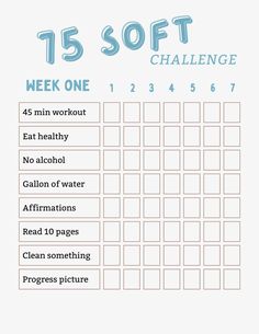 Download this easy to use check off list for your 75-Soft Challenge! Start your self-growth journey even easier than expected. Digital print only. 11 pages included Check Off List, Digital Schedule, 75 Soft Challenge, Ipad Things, Soft Challenge, Daily Habit Tracker, 75 Soft, Mental Health Activities