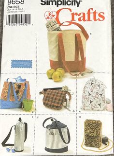 the back cover of a sewing pattern for bags and purses