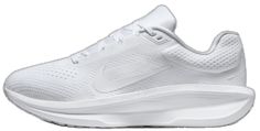 Dynamic White Athletic Fit Walking Shoes, Casual White Walking Shoes For Marathon, White Dynamic Running Shoes With Cushioned Footbed, Sporty Summit White Running Shoes With Air Cushioning, Dynamic White Running Shoes, White Sporty Walking Shoes For Marathon, White Running Shoes With Arch Support For Sports, White Walking Shoes With Air Cushioning For Marathon, White Walking Shoes With Air Cushioning For Marathons