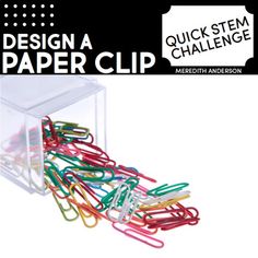 a bunch of paper clips sitting inside of a clear container