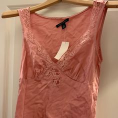 Beautiful Rose Pink Silk Camisole With Lace & A Side Zipper... Victoria's Secret Feminine Spring Camisole, Pink Silk Camisole, Pink Lace Sleep Camisole, Victoria's Secret Pink Lace Trim Camisole, Victoria's Secret V-neck Spring Camisole, Victoria Secrets, Silk Camisole, Pink Silk, Side Zipper