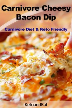 My Cheesy Bacon Dip is a deliciously indulgent appetizer that's perfect for meat lovers! This savory dip combines crispy bacon, gooey cheese, and a blend of spices for an irresistible flavor. Easy to make and sure to be a hit at any party or gathering. #CheesyBaconDip #Carnivore #CarnivoreDiet Low Carb Cheese Dip, Carnivore Tailgate Food, Airfryer Carnivore Recipes, Carnivore Diet Deviled Eggs, Low Carb Keto Snacks Easy, Carnivor Diet Appetizers, Carnivore Queso Dip, Carnivore Meat Recipes, Carnivore Cheese Dip