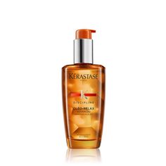 Perfect for creating a sleek and shiny hair style. Moisturizes voluminous and frizzy hair. Suppresses unwanted hair volume. Heat-protectant featuring 450°F thermo-protection. Heat Protectant Moisturizing Shiny Hair . | Kérastase - Oléo-Relax Advanced Luxury Hair Oil - 100 ml Kerastase Discipline, Kerastase Hair, Moisturize Dry Hair, Relaxed Hair Care, Caring For Frizzy Hair, Anti Frizz Hair, Pelo Afro, Oil Moisturizer, Oil Coconut