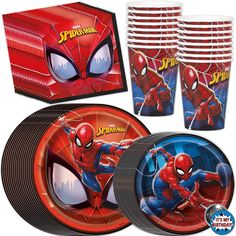 PRICES MAY VARY. Join Spiderman in hosting a birthday party that your child will always remember! This Spiderman party supplies kit contains everything you need for easy, fast setup and takedown. This party pack includes disposable dinnerware and an "It's My Birthday" button for the birthday girl or boy. Total Pieces -- This Spiderman Birthday Party Supplies Set includes enough Spider Man themed supplies to host a party of 16 guests: 16 large 9" paper plates, 16 small 7" paper plates, 16 paper c The Ultimate Spiderman, Spiderman Party Supplies, Kids Party Packs, Spiderman Birthday Party Decorations, Superhero Party Decorations, Birthday Party Plates, Birthday Party Packs, Spiderman Theme, Spiderman Birthday Party