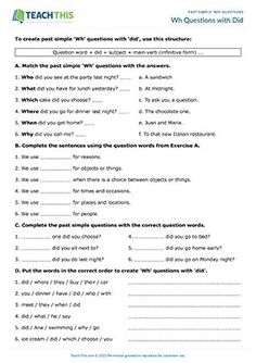 an english worksheet with answers on the subject's topic, which includes questions for