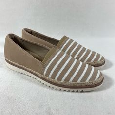 Clarks Women's Serena Paige Espadrille Slip-On Sneaker Condition: Brand New With Original Box (Box May Have Some Damage). Brand: Clarks Size: 8 For Best Size Guide, Please Refer To Online Reviews Color: Sand Note: Minor Flaw On The Top Of One Shoe. Please See Photo. Smoke-Free Home. Comfortable Slip-on Straw Espadrilles, Comfortable Beige Slip-ons With Stitched Sole, Comfortable Brown Slip-on Espadrilles, Beige Slip-on Espadrilles With Woven Sole, Cotton Slip-on Espadrilles With Woven Sole, Slipon Sneakers, Online Reviews, Womens Clarks, Clarks Women's