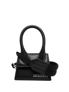 logo-plaque shoulder bag from JACQUEMUS featuring silver-tone logo plaque, single top handle, adjustable shoulder strap, front flap closure, main compartment, black and leather. Jacquemus Le Chiquito, Crossbody Bag Black, Black Cross Body Bag, Top Handle, Crossbody Bag, Silver Tone, Shoulder Strap, Shoulder Bag, ? Logo