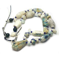 Antique Persian Quartz/Faience Bead Necklace Approx. 24" long Bead Size : 5mm x 6mm to 17mm x 35mm Nice Necklaces, Ancient Beads, Cool Necklaces, Handmade Beads, Bead Necklace, Turquoise Bracelet, Persian, Career, Beaded Necklace