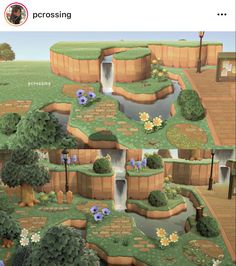 Acne Terraforming Ideas, Acnh Pashmina Yard Ideas, Acnh Before And After, Terraforming Animal Crossing, Terraforming Ideas Animal Crossing, Ac Ideas, Pink Island