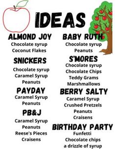 an apple themed birthday party menu