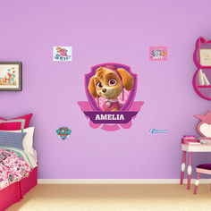 Officially Licensed Nickelodeon Removable Adhesive Decal Paw Patrol Room Ideas Toddler Girl, Paw Patrol Room Decor, Paw Patrol Room, Paw Patrol Bedroom, Paw Patrol Skye, Paw Patrol Girl, Shared Room, Wall Graphics, Diy For Girls